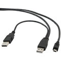 Gembird CABLEXPERT kabel USB A-MINI 5PM 2.0 1m DUÁLNÍ pro extra napájení_2072655727