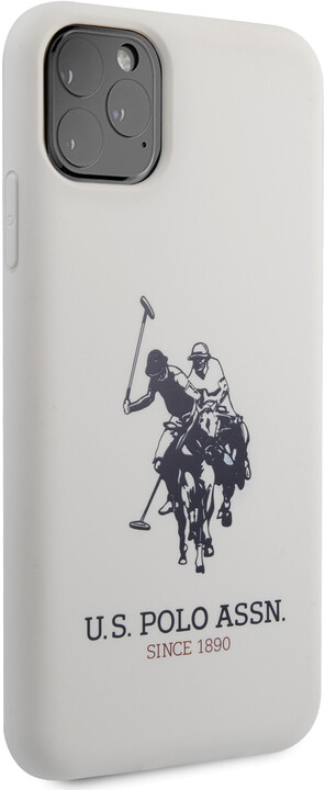 U.S. Polo silikonový kryt Big Horse pro iPhone 11 Pro Max, bílá_1010000484