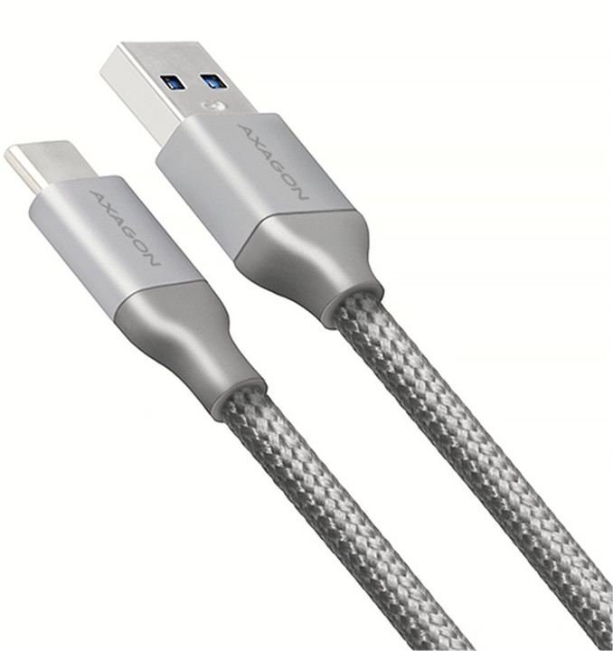 AXAGON SUPERSPEED USB-C - USB-A 3.2 Gen 1, 1m, 3A, oplet, šedý_1681503876