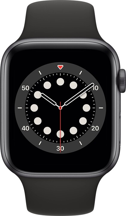 Apple Watch Series 6 Cellular, 44mm, Space Grey, Black Sport Band - Regular_301737470