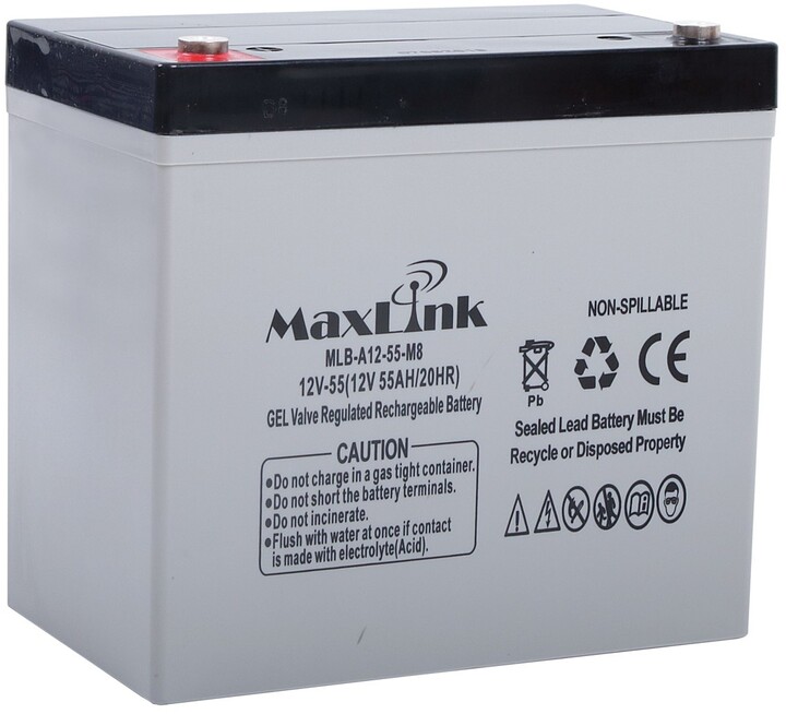 MaxLink baterie AGM 12V/55Ah, olověný akumulátor M6_1136298339