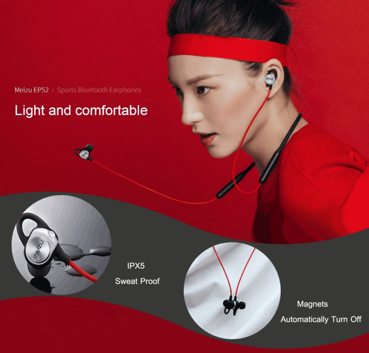 Meizu Bluetooth sluchátka EP52, černá-červená_1107169097