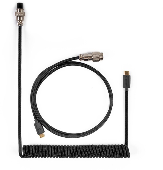 Keychron Coiled Aviator Cable, USB-C/USB-A, 1,36m, černý_270952765