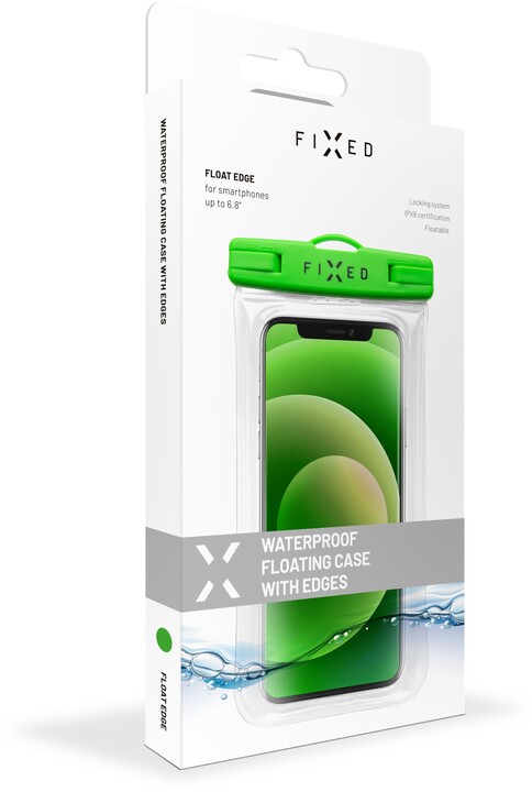 FIXED vodotěsné pouzdro Float Edge pro mobilní telefony, univerzální, IPX8, zelená_1084118185