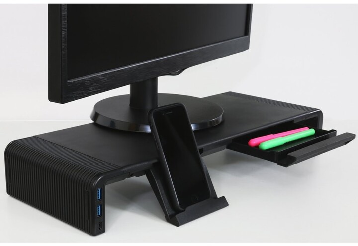 EVOLVEO podstavec pro monitor deXy 2 s USB rozbočovačem, černá