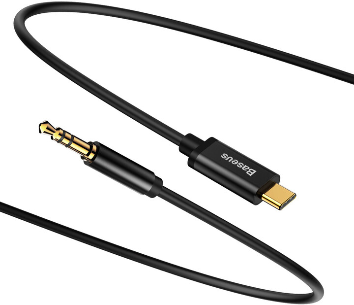 BASEUS kabel audio Yiven Series, USB-C - Jack 3.5mm, M/M, 1.2m, černá_1774978611
