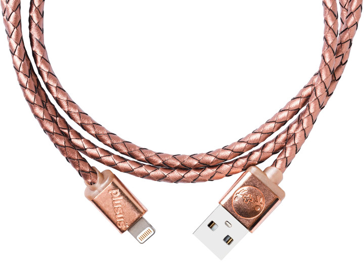 PlusUs LifeStar Premium Handcrafted USB Charge &amp; Sync cable (1m) Lightning - Metallic / Grey_2141475370