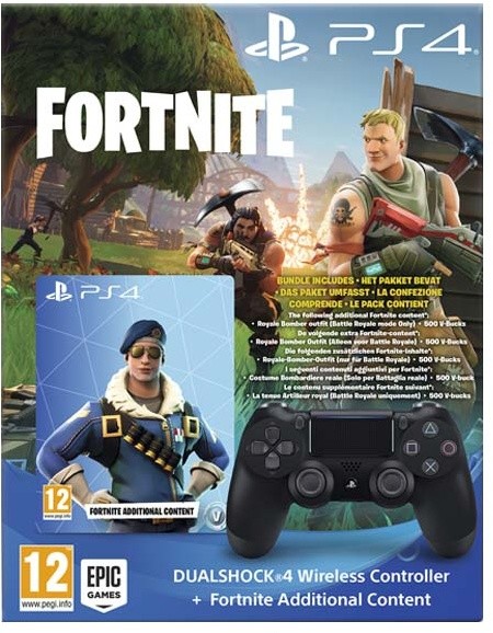 Sony PS4 DualShock 4 v2, černý + Fortnite bonusový obsah_1986996039