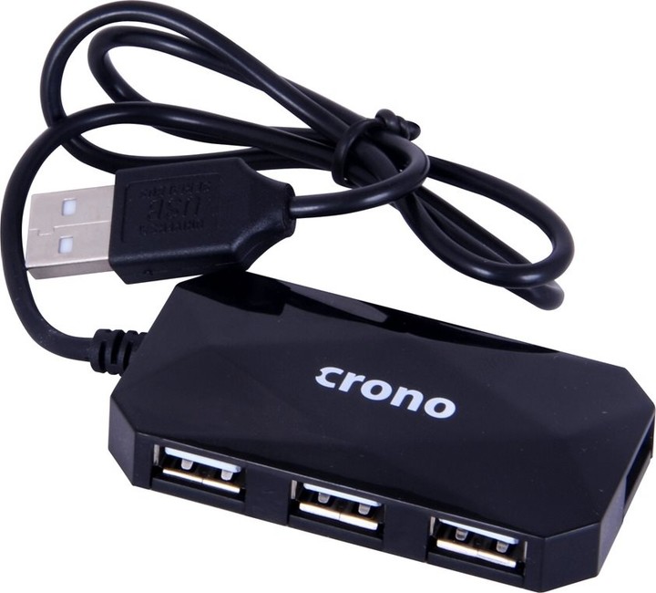 Crono USB HUB 4 porty, USB 2.0, černá_1060617049