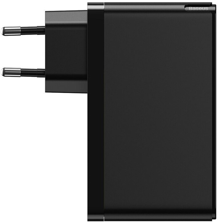 Baseus síťová nabíječka GaN2, 2xUSB-C, USB-A, 120W, černá + USB-C kabel , 100W_736597538
