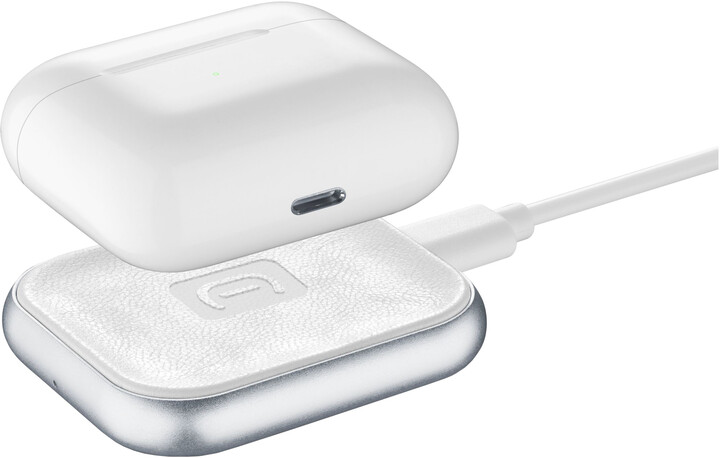 CellularLine nabíječka Power Base pro Apple Airpods/Pro, bezdrátová, bílá