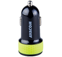 Avacom nabíječka do auta se dvěma USB výstupy 5V/1A - 3,1A, černo/zelená_26340761