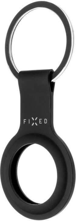 FIXED silikonové pouzdro s kroužkem Silky pro Apple AirTag, černá_1010742053