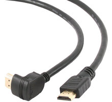 Gembird CABLEXPERT kabel HDMI-HDMI 3m, 1.4, M/M stíněný, zlacené kontakty, 90° lomený, černá