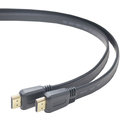 PremiumCord HDMI High Speed + Ethernet plochý kabel, zlacené konektory, 1m