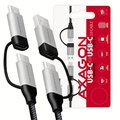 AXAGON 4in1 kabel USB-C/Micro USB - USB-C/USB-A, 1m, 3A, PD 60W_1181082115