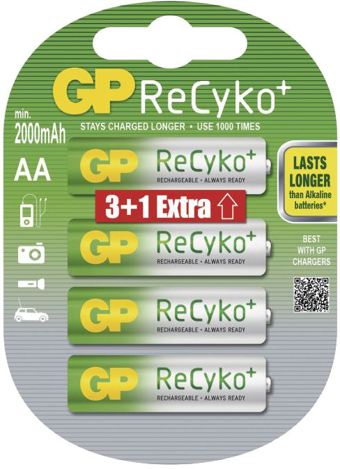 GP Recyko+ nabíjecí AA 2000 NiMH, 4ks (3+1)_734012706