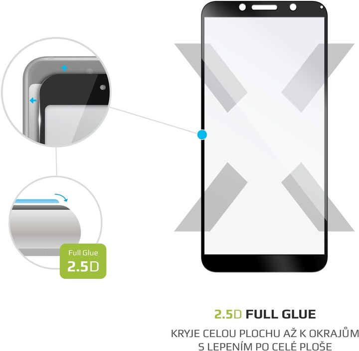 FIXED ochranné tvrzené sklo Full-Cover pro Motorola Moto E6 Play, lepení přes celý displej, černá_284285866