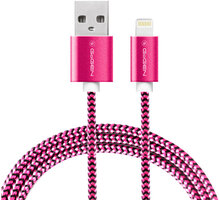 GoGEN kabel USB-A - Lightning, opletený, 1m, fialová_1322525511