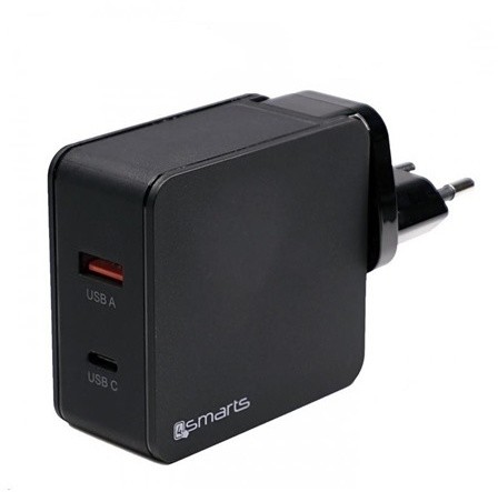 4smarts VoltPlug nabíječka do sítě 1x USB, 1x USB-C, 3.6A, EU/UK/US, černá_475574634