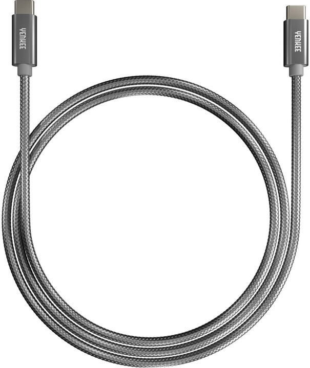 YENKEE kabel YCU C102 SR USB-C, 60W, 2m, šedá_1031849647