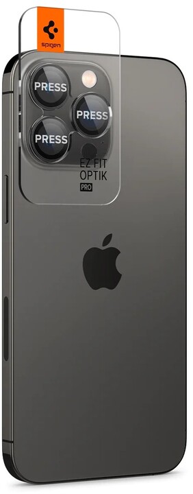 Spigen ochranné sklo EZ Fit Optik Pro pro Apple iPhone 14 Pro/iPhone 14 Pro Max, 2 ks, černá_1945027752