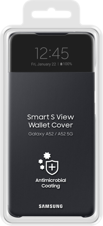 Samsung flipové pouzdro S View pro Samsung Galaxy A52/A52s/A52 5G, černá_1740162173
