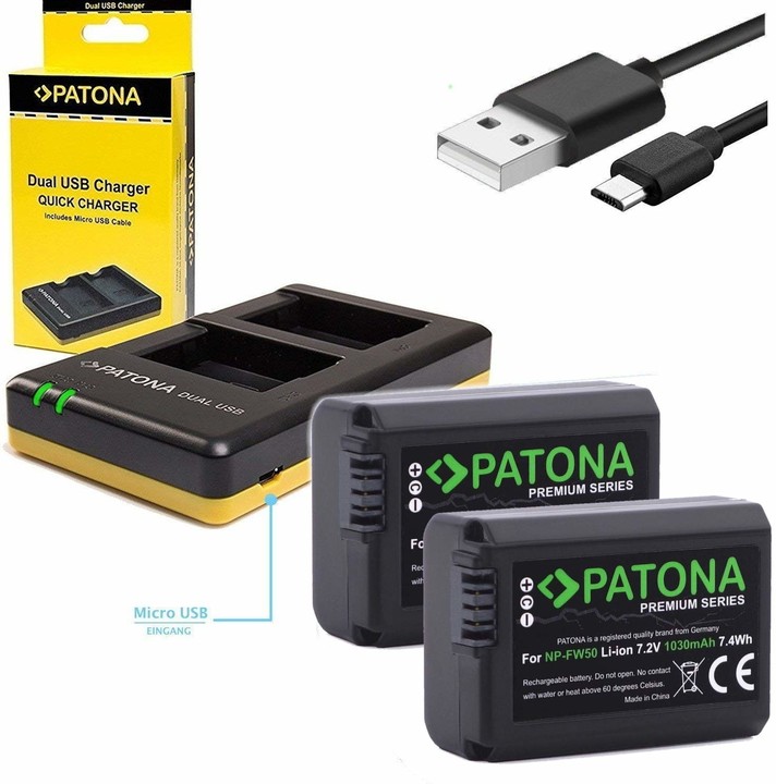 Patona nabíječka Foto Dual Quick Sony NP-FW50 + 2x baterie 1030mAh USB_1139824824
