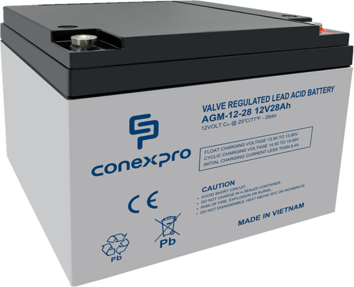 Conexpro baterie AGM-12-28, 12V/28Ah, Lifetime_1833011017