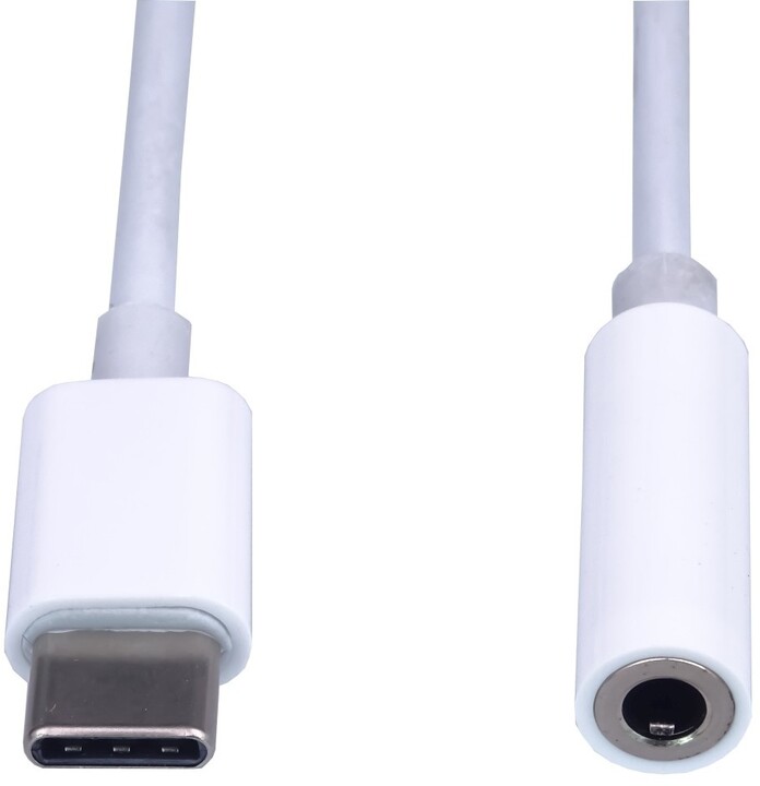 PremiumCord převodník USB-C - jack 3,5mm, M/F, 10cm, bílá_260154326