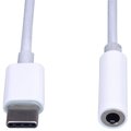 PremiumCord převodník USB-C - jack 3,5mm, M/F, 10cm, bílá