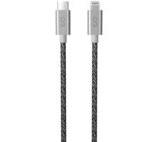 EPICO kabel Fabric USB-C - Lightning, opletený, 1.8m, šedá Poukaz 200 Kč na nákup na Mall.cz