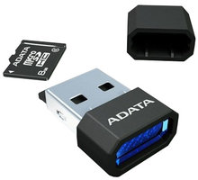 ADATA Micro SDHC 8GB Class 4 + USB čtečka, černá_1787213304