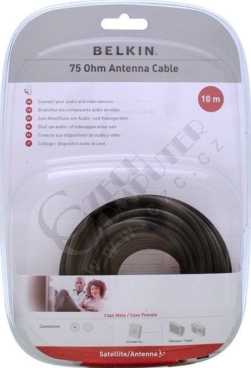 Belkin kabel anténní pro přepěťové ochrany M/M černý, 10m_126312083