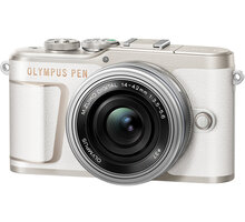 Olympus E-PL10 + 14-42mm, bílá/stříbrná, Pancake Zoom Kit Poukaz 200 Kč na nákup na Mall.cz