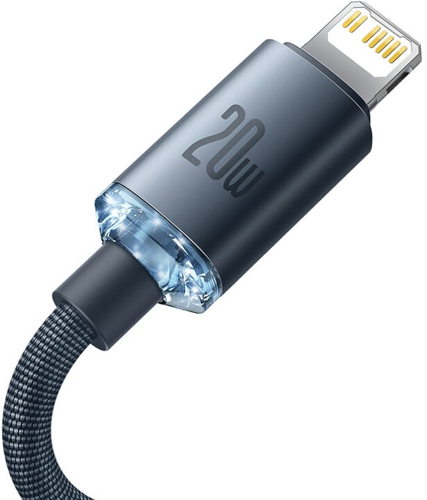 Baseus nabíjecí / datový kabel Crystal Shine Series USB-C - Lightning, 20W, 2m, černá_453560006