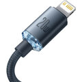 Baseus nabíjecí / datový kabel Crystal Shine Series USB-C - Lightning, 20W, 2m, černá_453560006