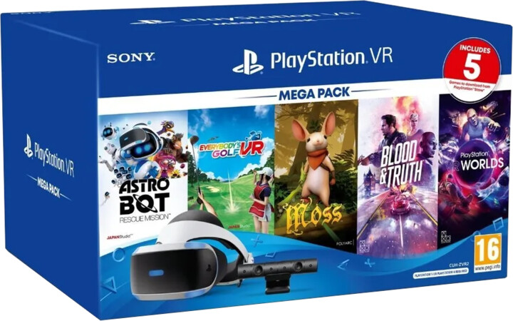 PlayStation VR v2 + Kamera v2 + PS5 adaptér + 5 her_560154752