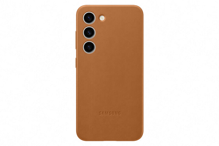 Samsung kožený zadní kryt pro Galaxy S23, hnědá_1211564489