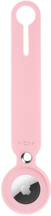 FIXED silikonové pouzdro s popruhem Silky pro Apple AirTag, růžová_1632614900