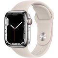Apple Watch Series 7 Cellular, 41mm, Silver, Stainless Steel, Starlight Sport Band_1035186724