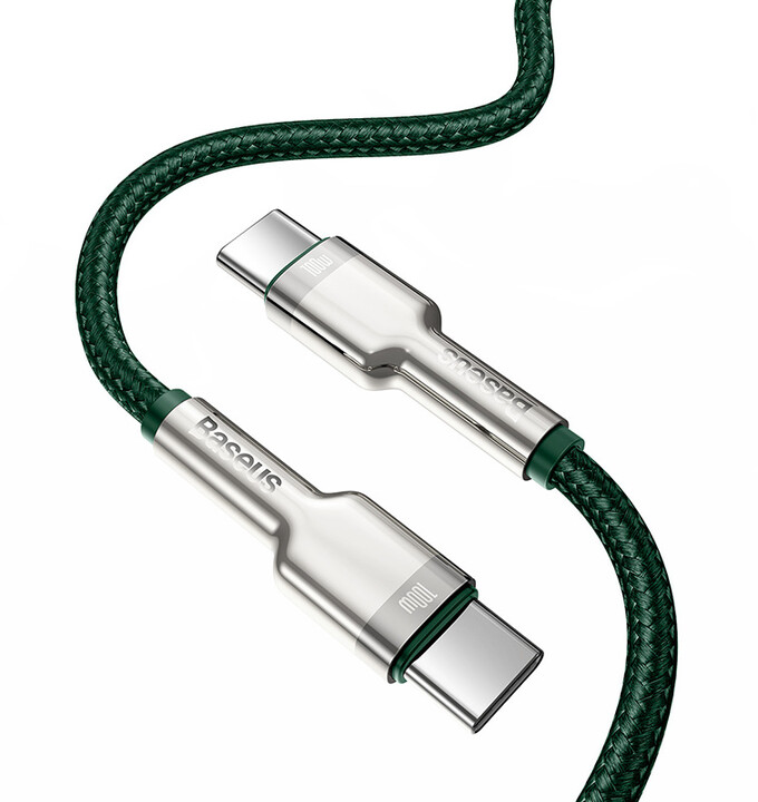 BASEUS kabel Cafule USB-C - USB-C, nabíjecí, datový, 100W, 2m, zelená_748988058