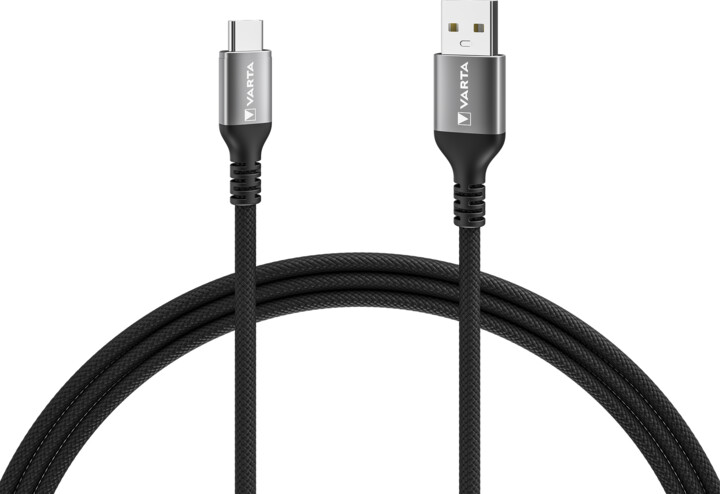 VARTA kabel USB-A - USB-C, 60W, 2m, černá_427388073