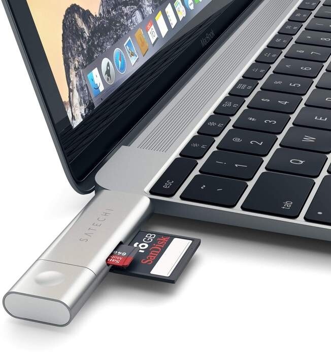 Satechi Aluminum Type-C USB 30, Micro/SD Card Reader, stříbrná_347071646