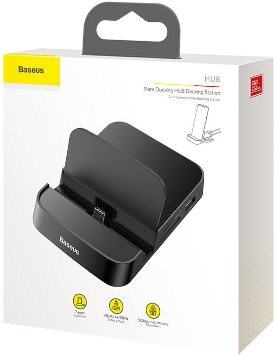 Baseus dokovací stanice pro mobil Mate docking, USB-C - USB-C, 2xUSB 2.0, USB 3.0, HDMI, SD,_1062803998