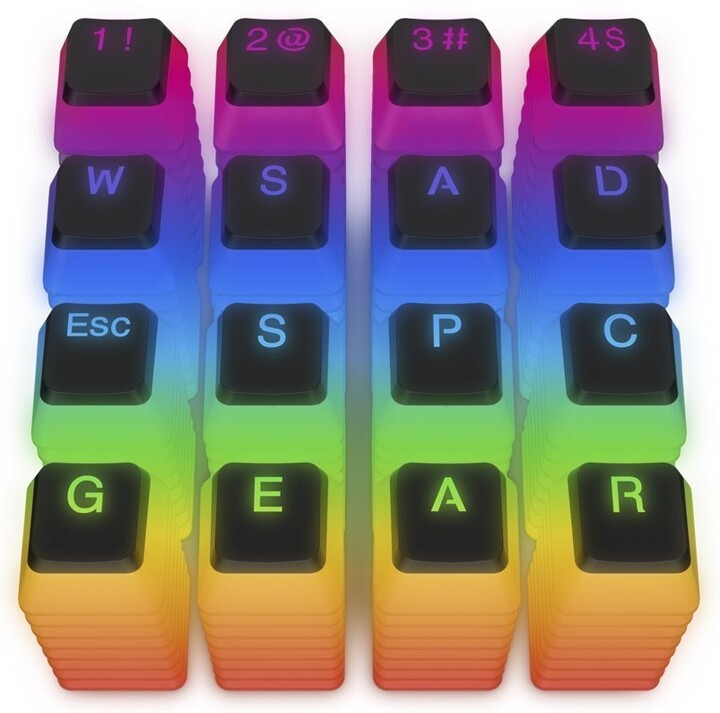 SPC Gear vyměnitelné klávesy KC104 Pudding, Kailh, 104 kláves, černé/průhledné, US_1809787082