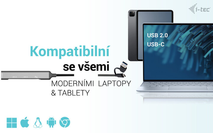 i-tec HUB USB-A/USB-C - USB 3.0 + 3xUSB 2.0_1871754089