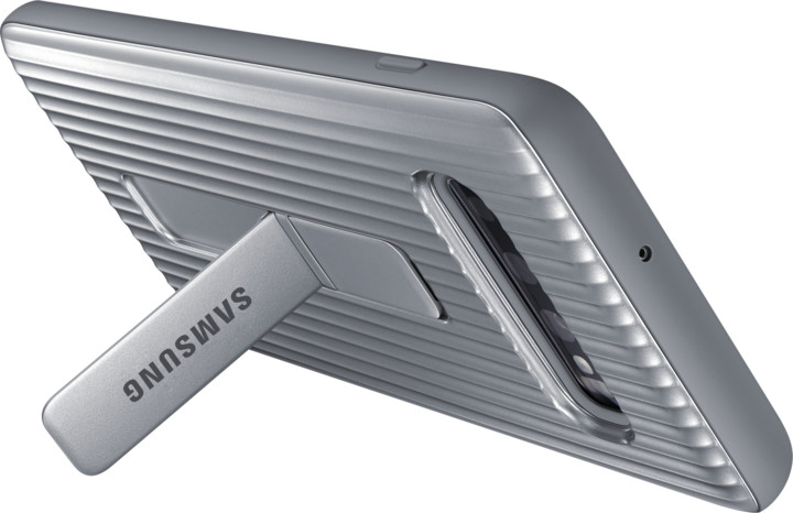 Samsung zadní kryt se stojánkem pro Samsung G975 Galaxy S10+, stříbrná_996580551