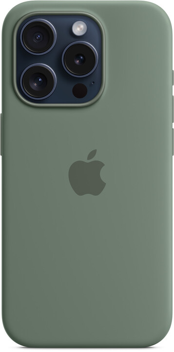 Apple Silikonový kryt s MagSafe pro iPhone 15 Pro, cypřišově zelená_499097290