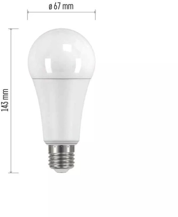 Emos LED žárovka Classic A67 19W, 2452lm, E27, studená bílá_1607139229